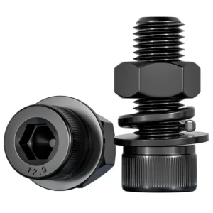【 Partially Threaded 】 Grade 12.9 High-Strength Socket Cap Head Hex Socket Screws Nuts Fastener Kits Bolts Flat Spring Washers M2-M20