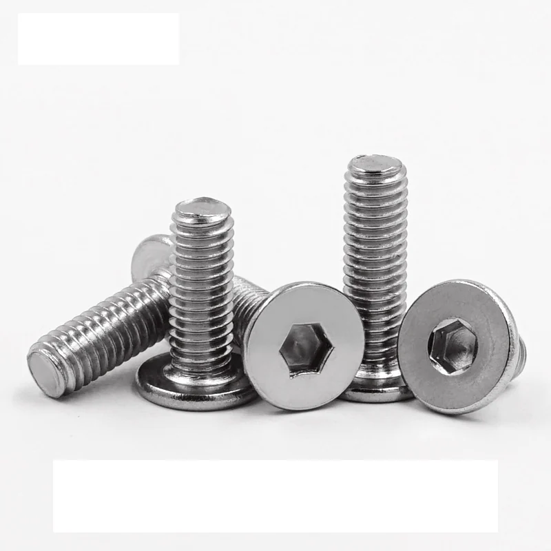 304 Stainless Steel Large Flat Head Hex Socket Screws CM Flat Head Thin Flat Head