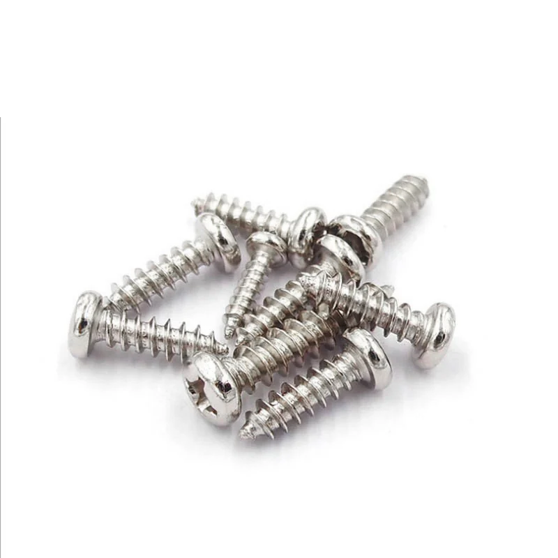 Nickel-Plated Cross-Recessed Pan Head Round Head Self-Tapping Screws Precision Electronics Small Pointed Tip M1M1.3M1.7M2M3M5
