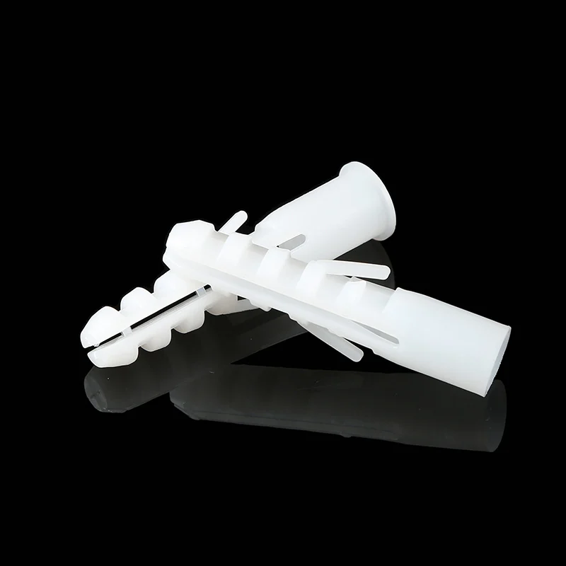 White PEUnlimited Plastic Wall Plugs 12*60 Cabinet Clothes. Cap Hook Fish Type Expansion Bolts Boo! Plug
