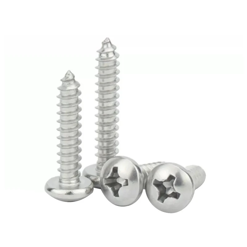 304 Stainless Steel Cross-Recessed Pan Head Self-Tapping Screws PA Round Head Self-Tapping Screw Pan Head Self-Tapping Screws M1M2M3M4-M8