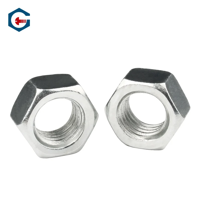 White Zinc-Plated Hex Nuts 304/316/201 Hex Nuts Zinc-Plated Bolts Cap Thin Paragraph Black M2-M64