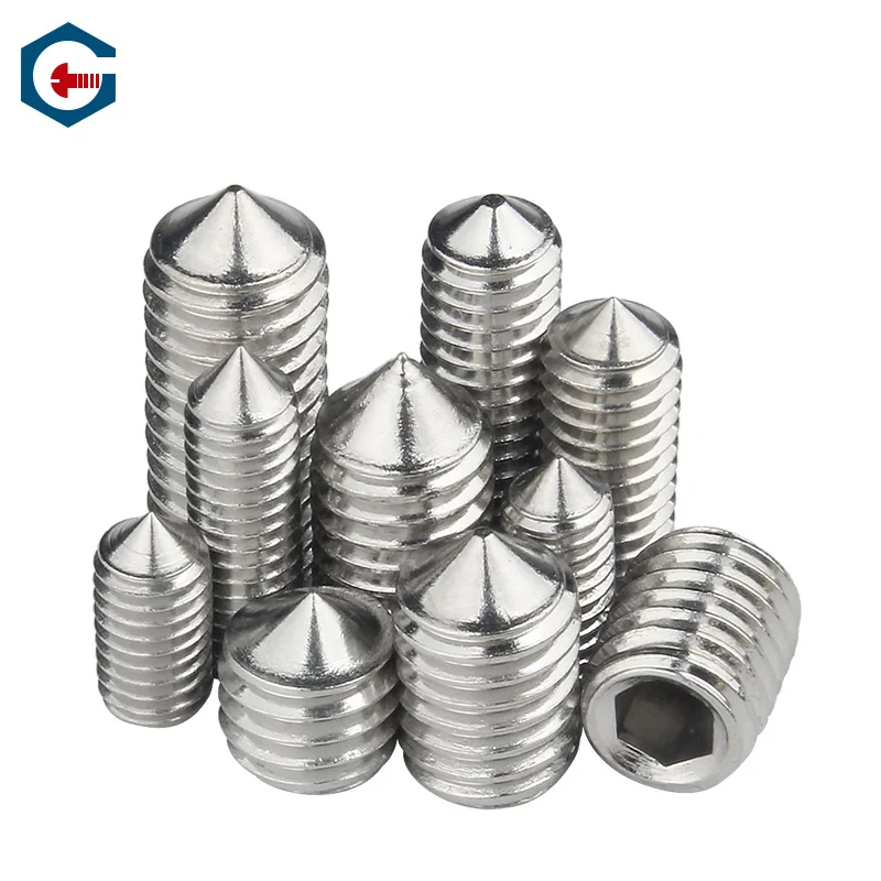 304 Stainless Steel Cone Point Machine m Set Screws Hex Socket Headless M3M4M5M6M8