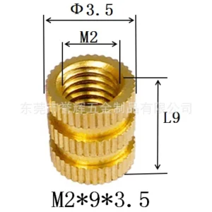 Injection-Molding Copper Knurled Threaded Inserts M3 Embedded American Thread 1/4-20 Imperial