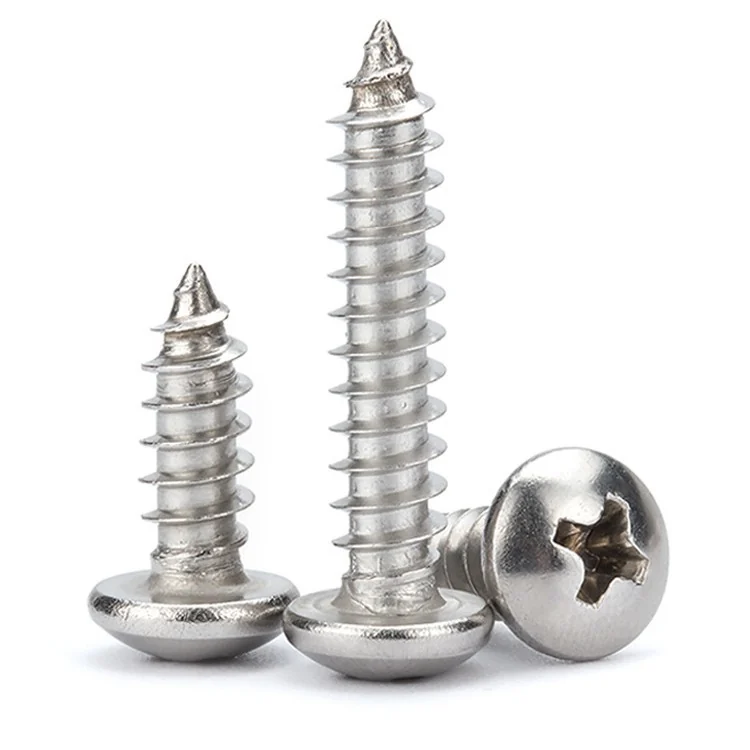 201 Stainless Steel Cross-Recessed Round Head / Pan Head Self-Tapping Screws / GB845M2M2.5M3M4M5M6