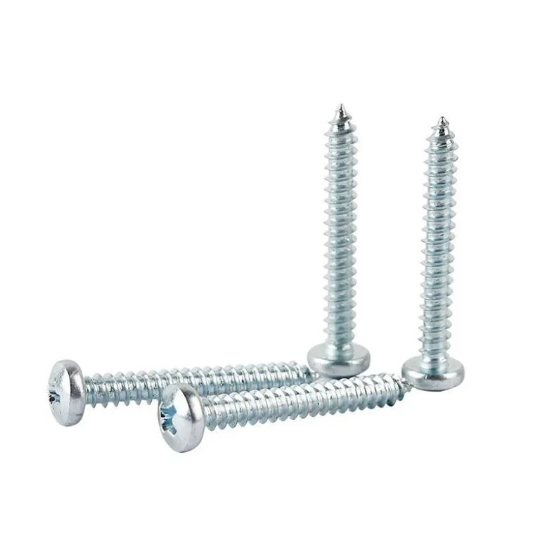 Round Head Cross-Recessed Self-Tapping Screws ST2.2-6.3 Blue-White Zinc-Plated DIN7981GB845-85 Pan Head