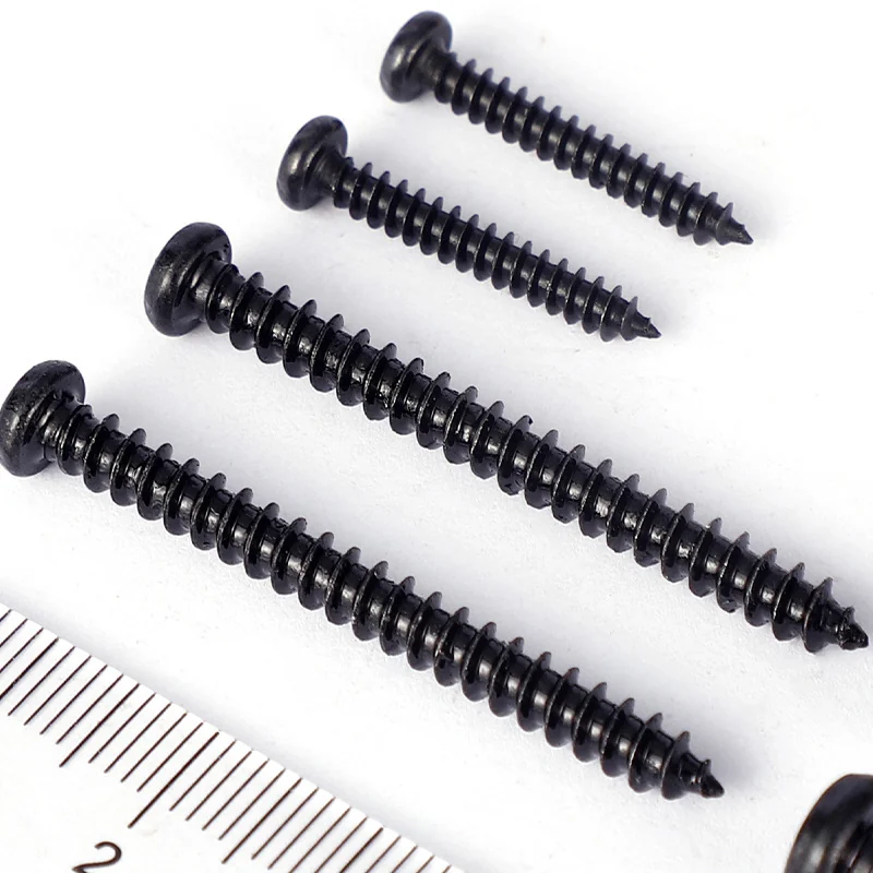 304 Stainless Steel Black Cross-Recessed Round Head Self-Tapping Screws Plated Zinc Pan Head Small M2M3M4M5M6