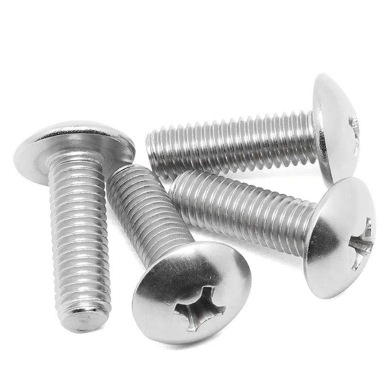 TM Large Truss Head Cross-Recessed Machine Screws Machine Thread Screws Truss Head Screws Mushroom Head Machine Thread Screw Nickel silver.M2/M3/M4/M5/M6