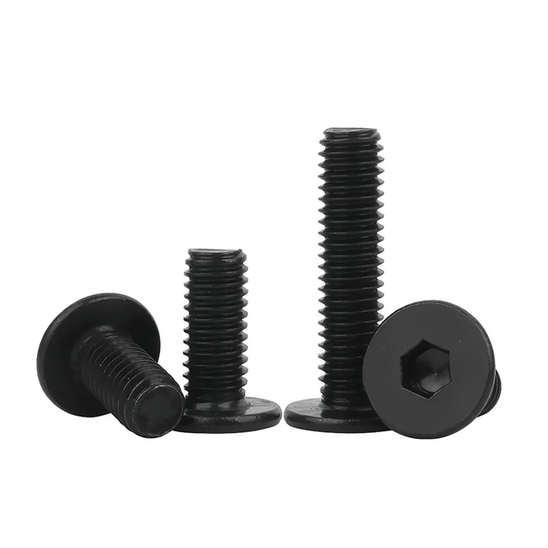 10.9LevelCM Flat Head Hex Socket Screws Black Hardened Carbon Steel Bolts M4M5M6More