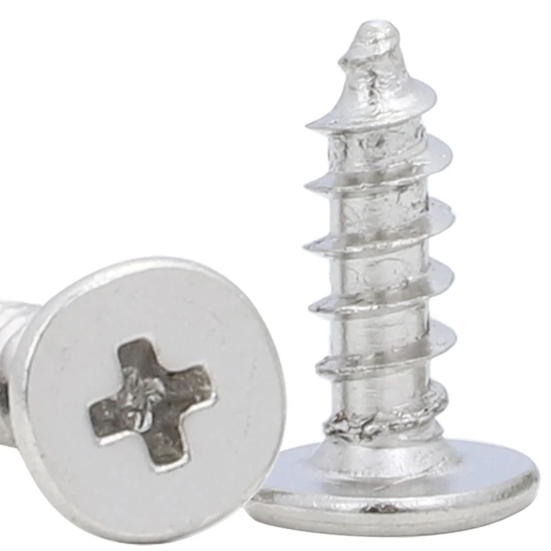 304 Stainless Steel CA Cross-Recessed Thin Head Self-Tapping Screws Flat Head Large Flat Head M2/M3/M4