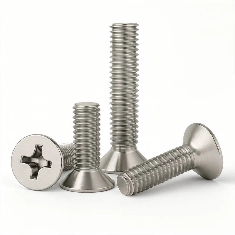 KM Machine-Thread Cross-Recessed Countersunk Head Screws Flat Head Carbon Steel Iron Nickel-Plated Chinese National Standard High-Strength Hardened GB819M2M2.3