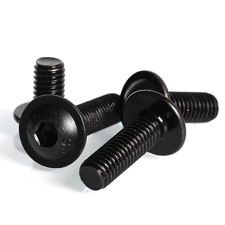 ISO7380-2 Button Head Hex Socket Screws With Washer Machine Blackened Grade 10.9 M3M4M5-M10 Pan Head