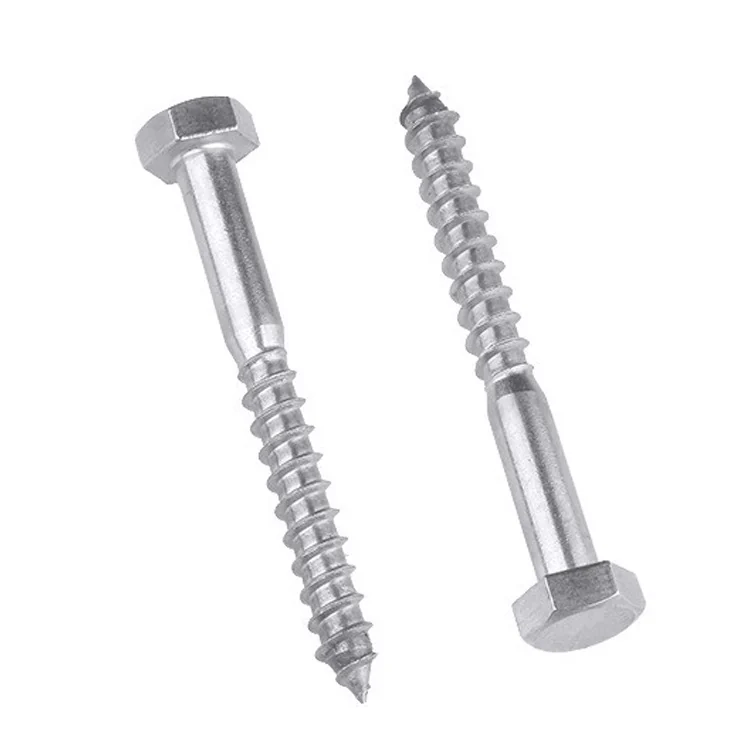 304 Stainless Steel Imperial Wood Thread Partially Threaded Self-Tapping Screws American Standard Hex Head Wood