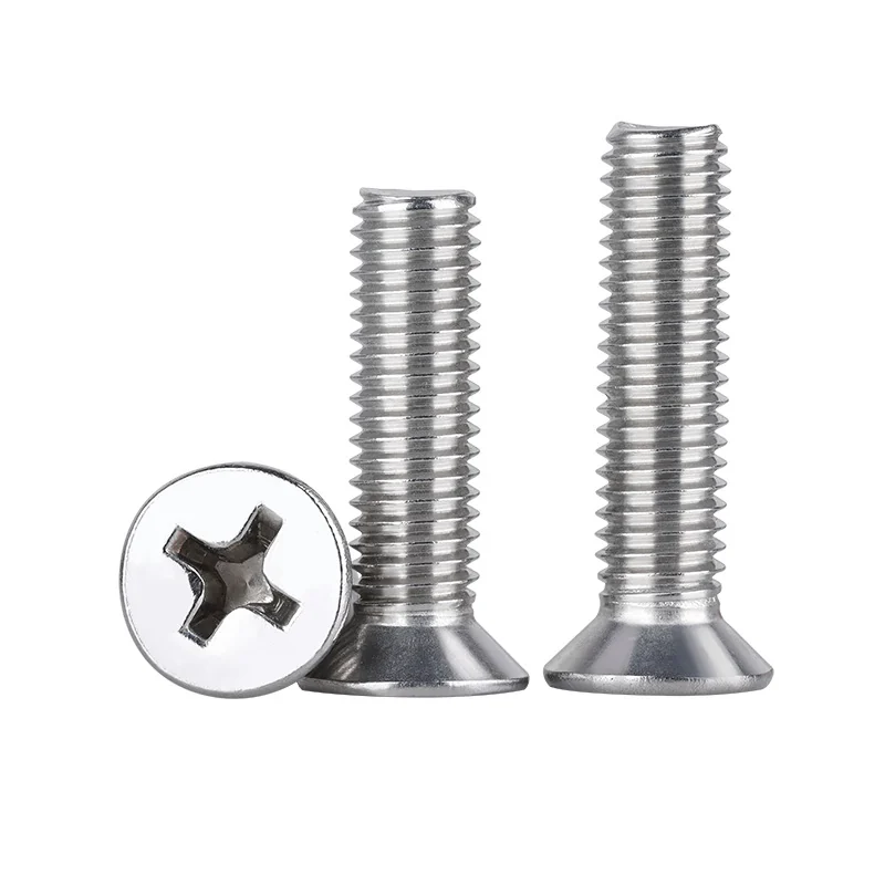 Imperial 304 Stainless Steel Flat Head Fine Thread Cross-Recessed Countersunk Head Screws American Standard Coarse Thread 2#-3/8
