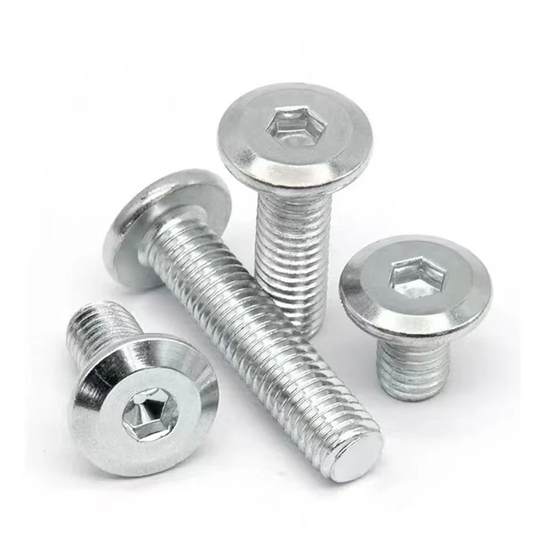 Zinc-Plated Flat Head Hex Socket Screws Chamfered Furniture Connecting M5-M8