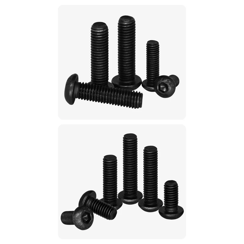 Grade 10.9 Round Head Hex Socket Screws High-Strength Black Pan Head Socket Cap M2M3M4M5M12