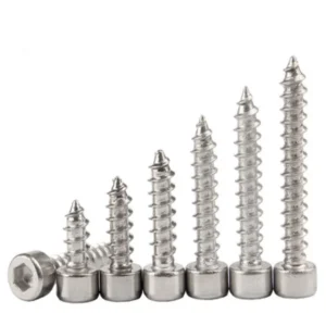 304 Stainless Steel M3-M6 Cylindrical Head Self-Tapping Screws Sound horn Pointed Tip Screws Hex Socket Self-Tapping Screws Bolts
