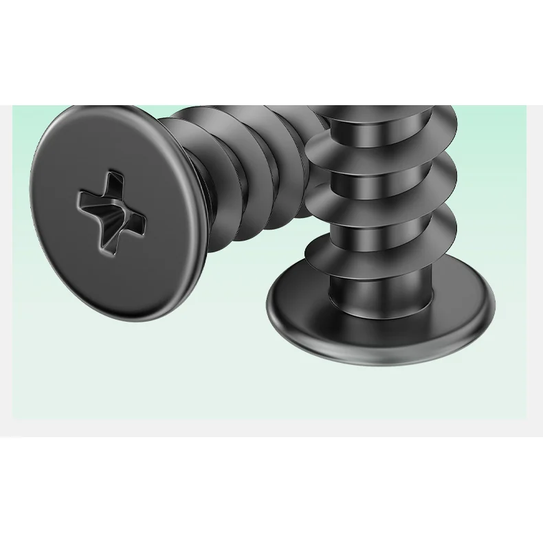 304 Stainless Steel Plated Black Zinc Large Flat Head Cross-Recessed Thin Head Self-Tapping Screws M2-M6 CA Flat Head