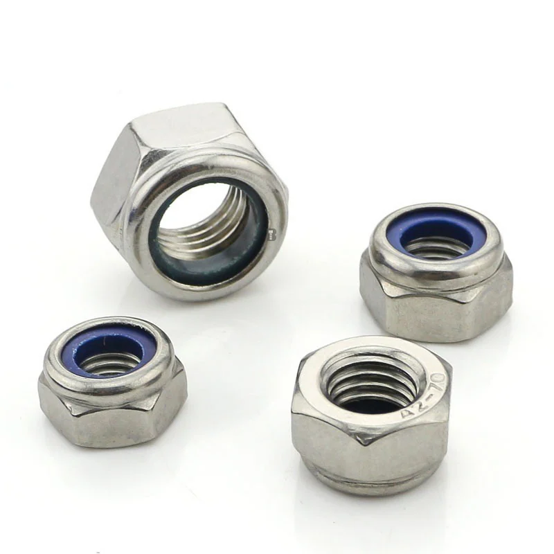 304 Stainless Steel Nylon Lock Nuts M2-M36 DIN985