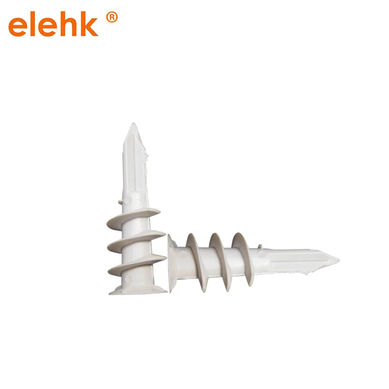 Wall Plugs White Screw Rotate Gypsum Plate Expansion Tube Nylon Expansion Anchor Plastic Spin Screws