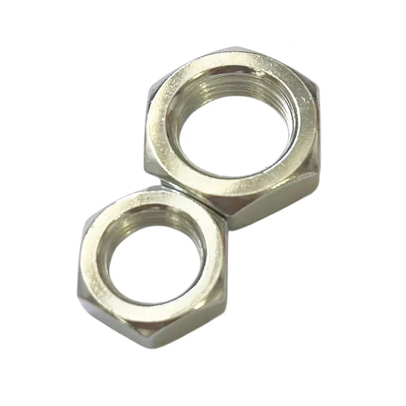 Hex Thin Nuts Chinese National Standard Carbon Steel Stainless Steel Plated Yellow Zinc-Plated Hex Flat Nut Cap Lighting Fine Thread Hot Zinc-Plated Flat Nuts