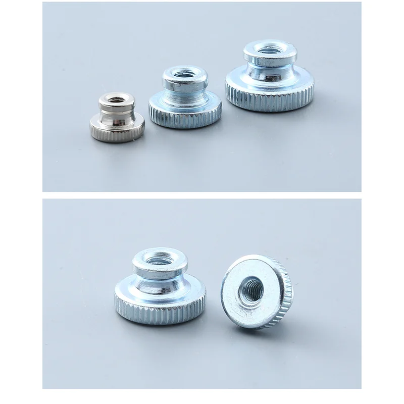 GB806 Shoulder Thumb Nuts Carbon Steel Zinc-Plated High Head Double Layer Knurled Nuts M3-M10 Handle Adjustable Nut