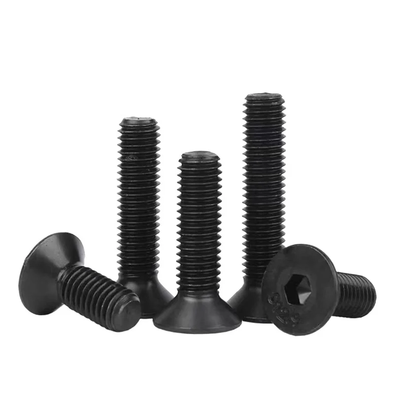 Carbon Steel Hex Socket Countersunk Head Screws Hex Socket Screws 10.9Level Flat Head Hex Socket Screws High-Strength Bolts m3m4m5m6