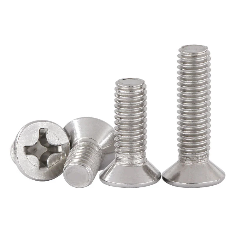 304 Stainless Steel Cross-Recessed Countersunk Head Screws Flat Head Machine Electronics Small M1M2M3M4M10