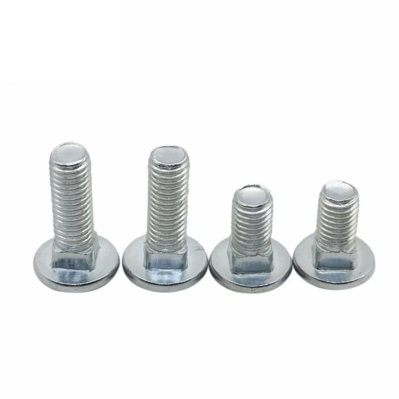 4.8Level Carriage Bolts Zinc-Plated Bolt Bridge Shelving Bolts Flat Head Button Head Chinese National Standard Large Truss Head Extra Solid