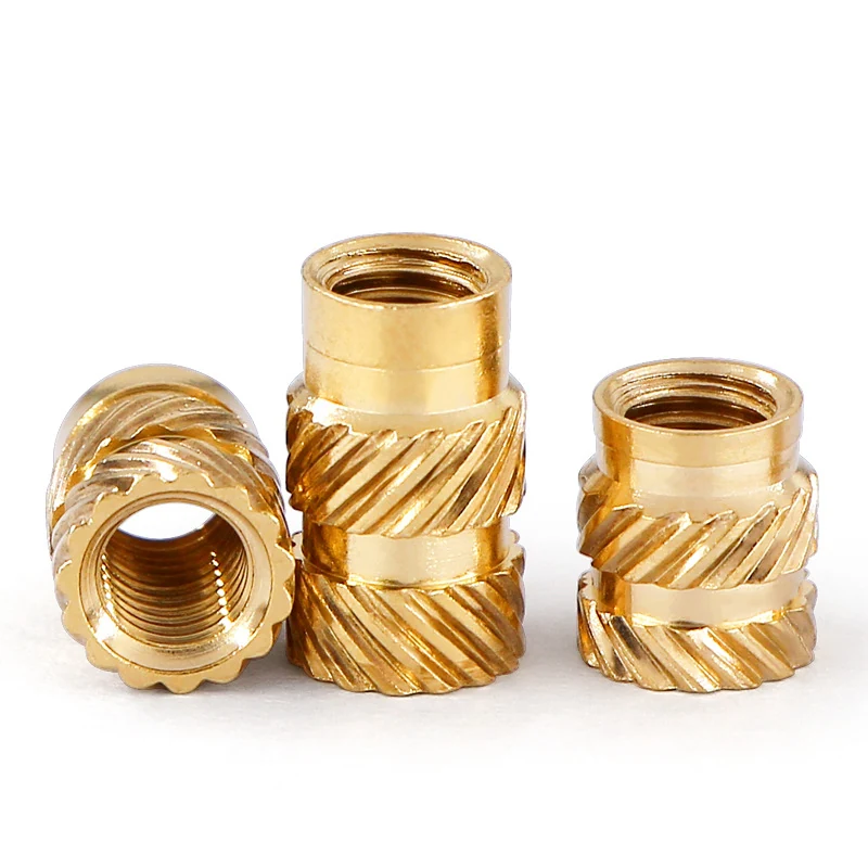 Copper Knurled Threaded Inserts Heat-Set Copper Nut Insert Pieces Imperial Diagonal Knurl Nuts Heat-Pressed