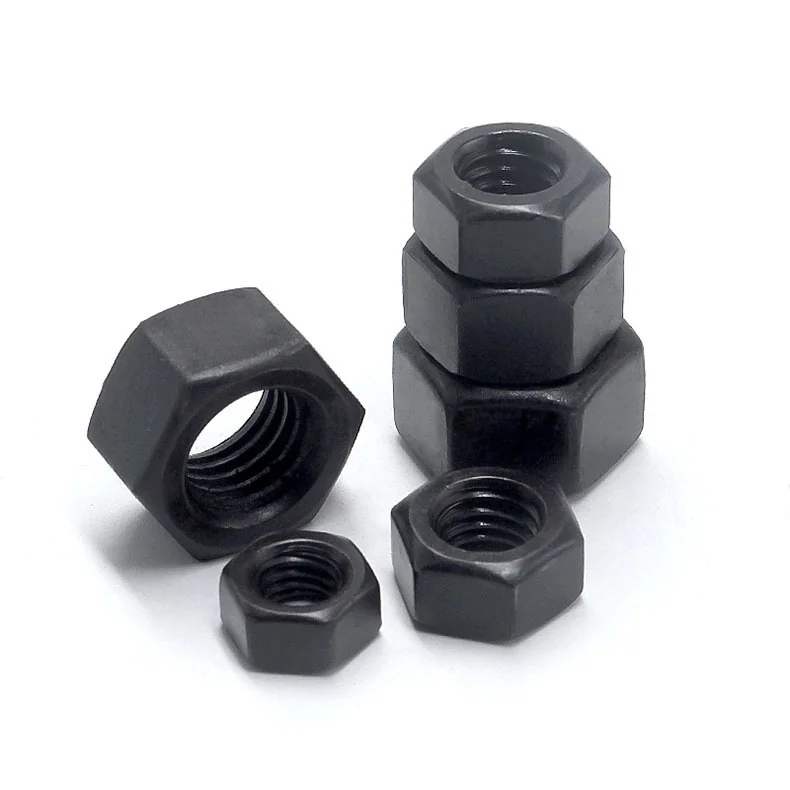 Carbon Steel Blackened Grade 8.8 Hardened Hex Nuts Black Grade 4.8 Iron M2M3M4-M24