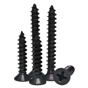 KA Black Cross-Recessed Self-Tapping Screws Countersunk Head Wood Small Flat Head