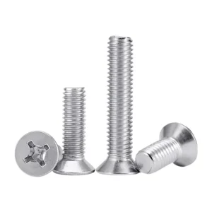 304 Stainless Steel Flat End Cross-Recessed Machine Screws Flat Head Hardware
