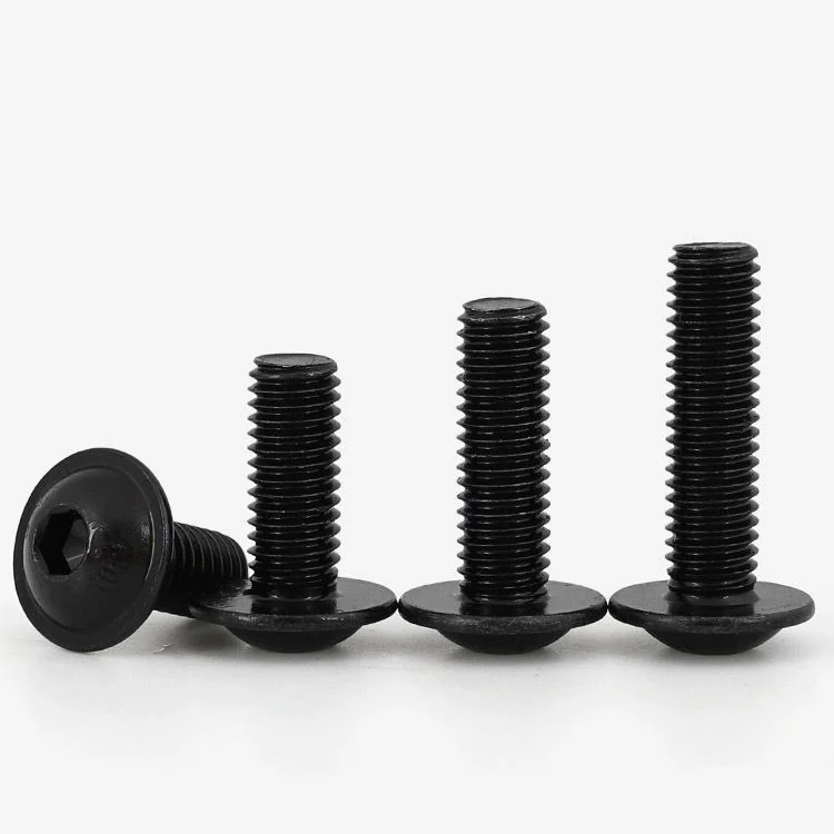 ISO7380-2 Button Head Hex Socket Screws With Washer Machine Blackened Grade 10.9 M3M4M5-M10 Pan Head
