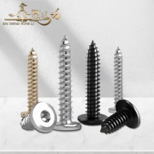Chamfered Hex Socket Self-Tapping Screws Hex Flat Head Screws Nickel-Plated Black Carbon Steel Hardened Industry Bolts M4M5M6