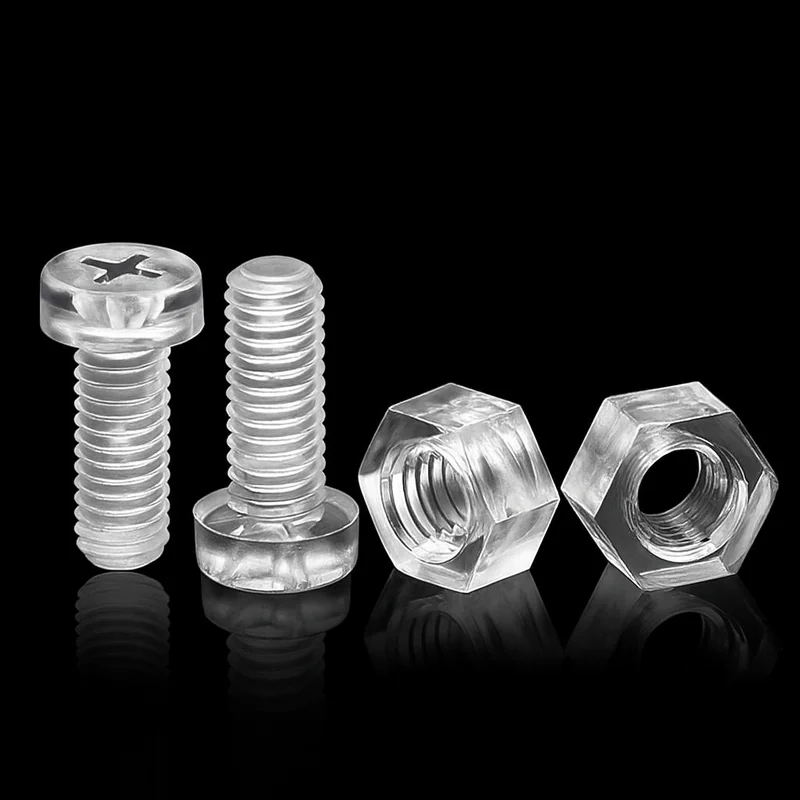 Transparent Plastic Screws and Nuts