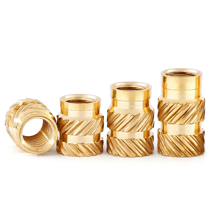 Copper Knurled Threaded Inserts Heat-Set Copper Nut Insert Pieces Imperial Diagonal Knurl Nuts Heat-Pressed