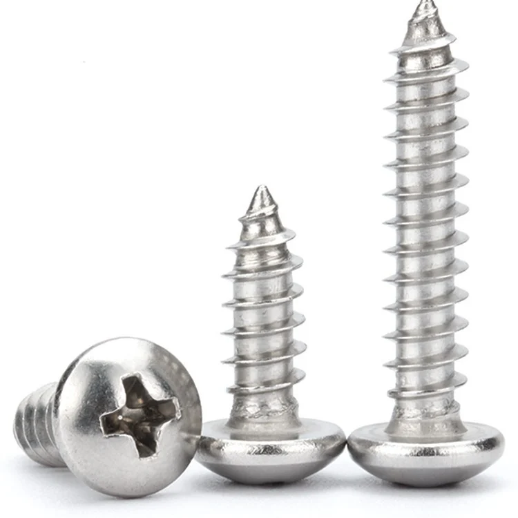 201 Stainless Steel Cross-Recessed Round Head / Pan Head Self-Tapping Screws / GB845M2M2.5M3M4M5M6