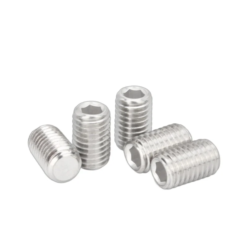 304 Stainless Steel Machine m DIN913 Flat Point Hex Socket Set Screws Headless