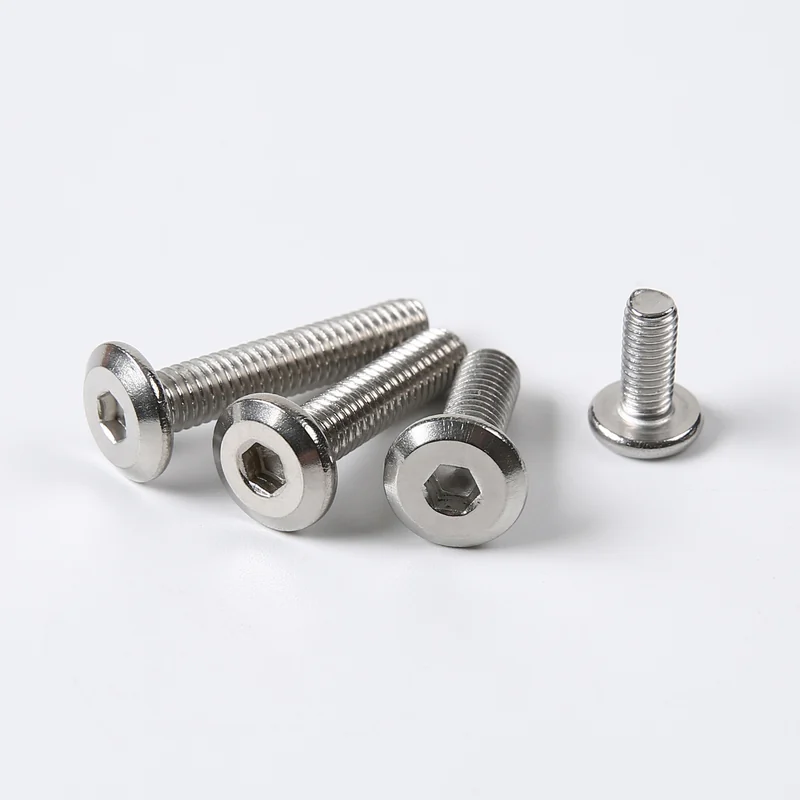 Carbon Steel Zinc-Plated Round Head Chamfered Thin Head Hex Socket Screws Large Flat Head Furniture
