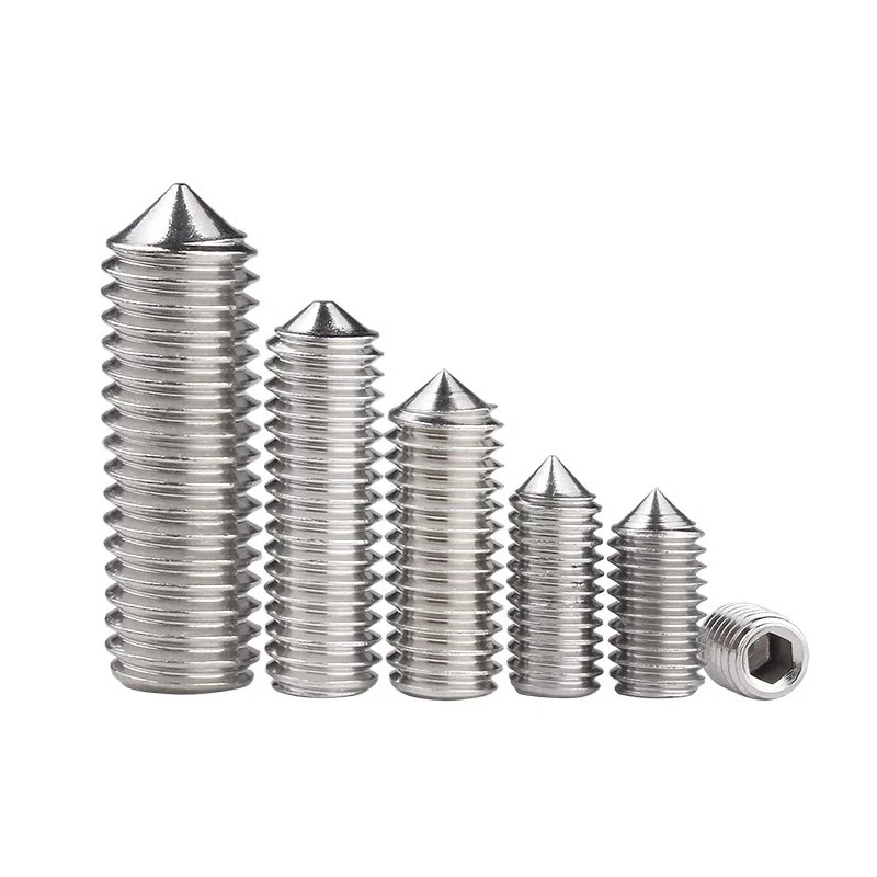 316 Stainless Steel Set Screws Hex Socket DIN914 Machine m Headless Cone Point GB78 Locating