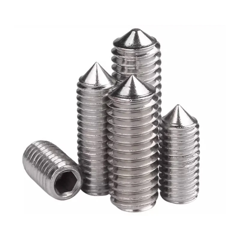 316 Stainless Steel Set Screws Hex Socket DIN914 Machine m Headless Cone Point GB78 Locating
