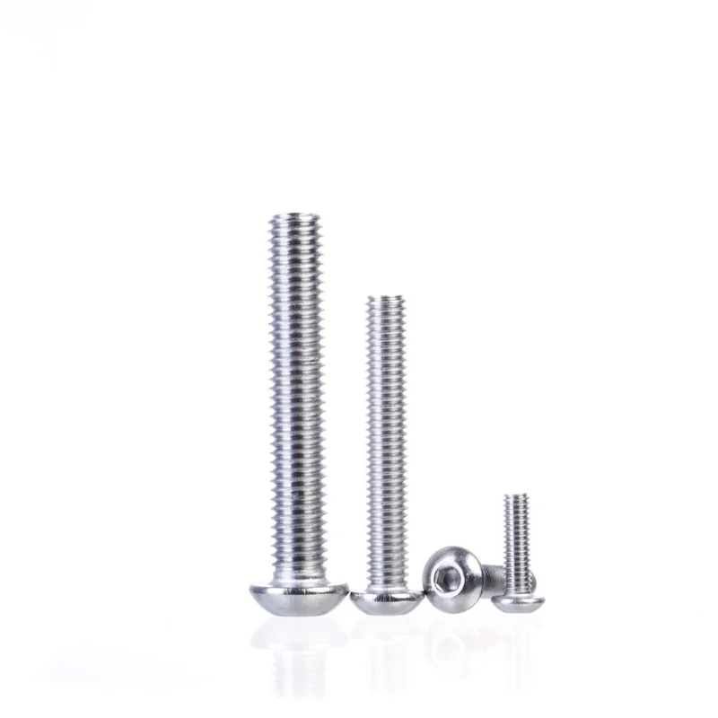 304 Stainless Steel Round Head Button Head Hex Socket Screws Mushroom Head Pan Head M2M3M4