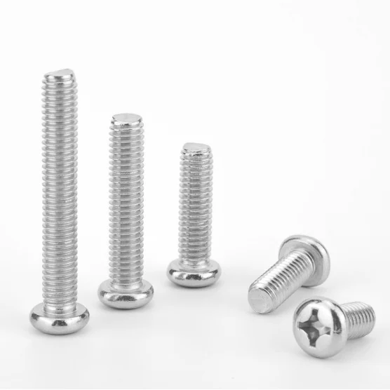 GB818 Chinese National Standard A2-70 High-Strength Fully Threaded 304 Stainless Steel PM Cross-Recessed Pan Head Screws