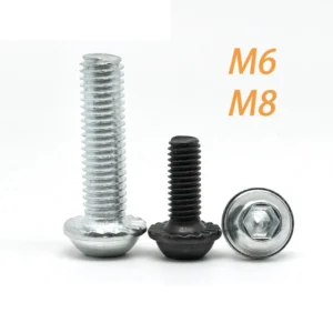 White Zinc-Plated Partial Round With Washer Embossed Hex Socket Screws Black Partial Dollar Head Hex Socket With Washer Embossed Anti-Slip Tooth Screws