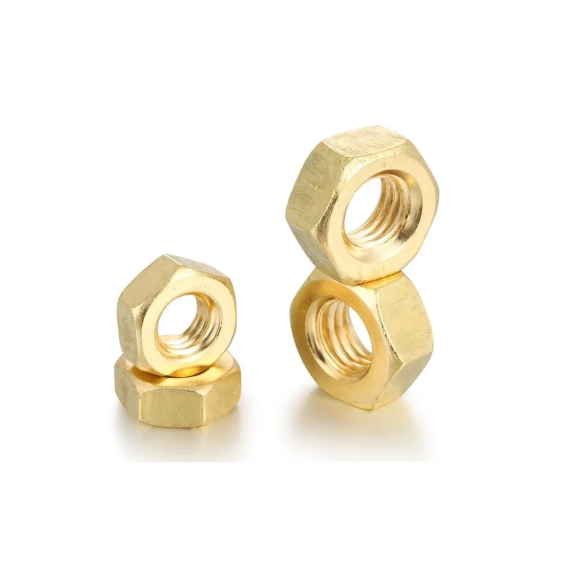 【M1-M16】 GB52 H62 Brass Hex Nuts Cold-Headed Copper Nuts Table Face Kim. Yellow Oil.