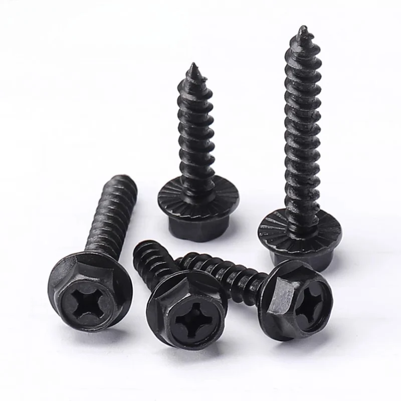 8.8Cascades Head Hex Flange Cross-Recessed Self-Tapping Screws GBWA With Washer Hex Head Anti-Slip With Tooth Self-Tapping Screws