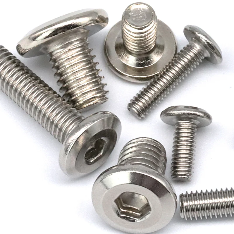 304 Stainless Steel Chamfered Button Head Hex Socket Screws Furniture M6/M8