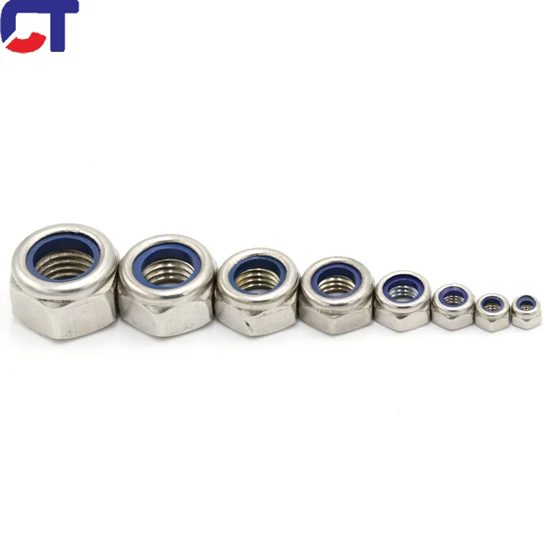 Stainless Steel 201 Nylon Lock Nuts Captive / M4 5 6 8 10 12