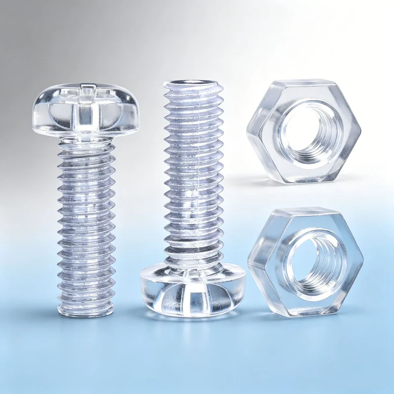 Transparent Plastic Screws and Nuts